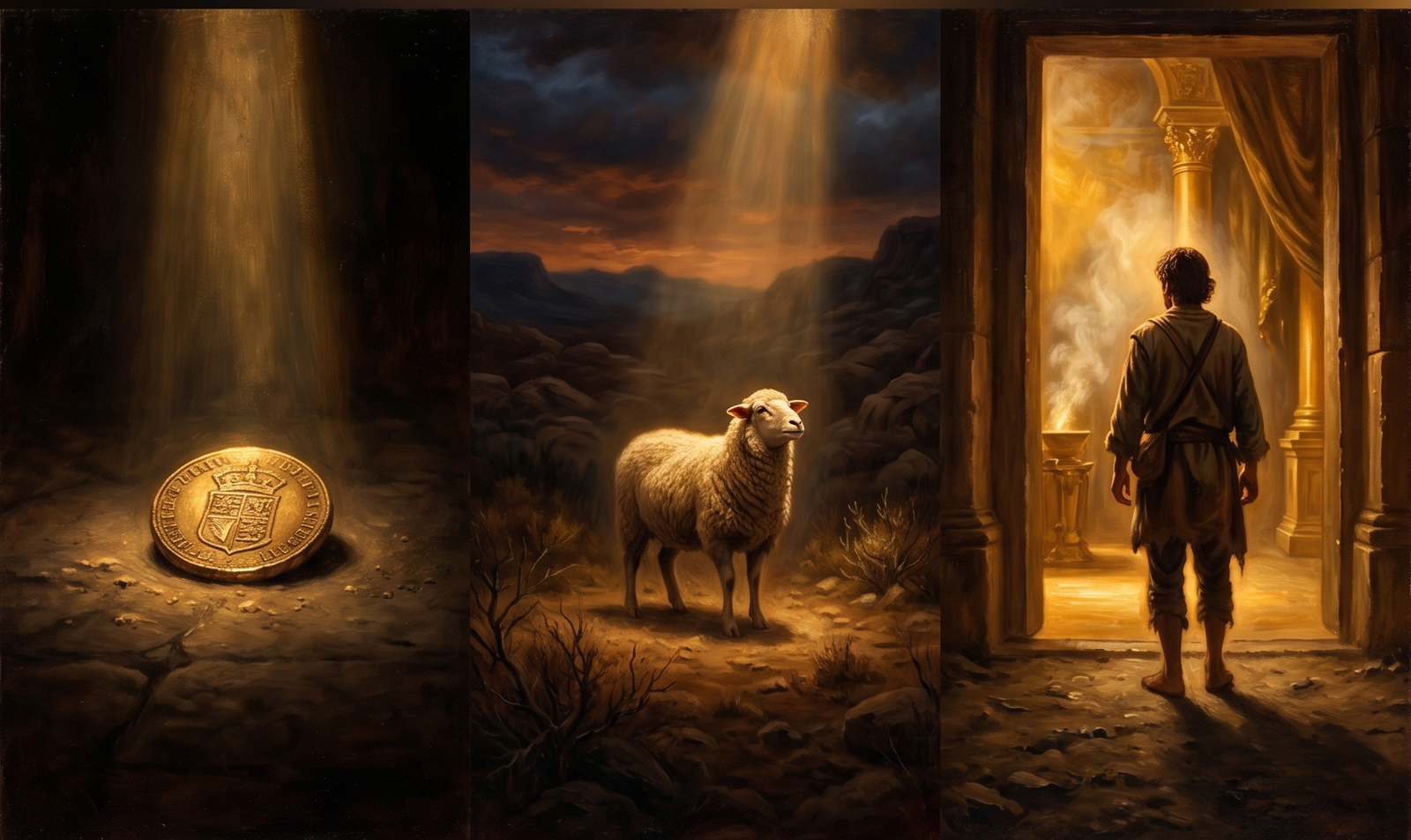 The three parables — lost coin, lost sheep, lost son